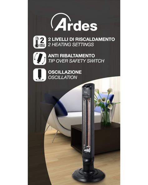 Stufa Oscillante A Carbonio Ardes Caio W Orientabile Con Base