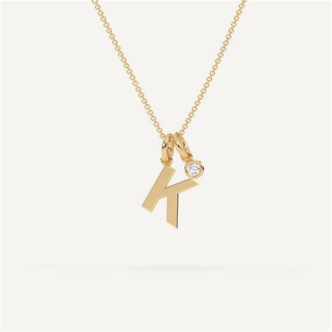 Initial Letter K Necklace Gold And Diamond Chain For Women K Necklace