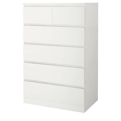 Комод с 6 ящиками - IKEA MALM ИКЕА МАЛЬМ, 80x123х48 см, белый за 33463 ...