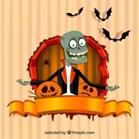 Free Vector | Funny halloween card