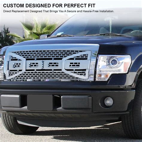 Spec D Ford F Raptor Style Mesh Hood Grille W Led Light