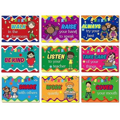 Buy 9 Classroom Rules Poster Preschool Classroom Expectations Posters For Preschool Elementary