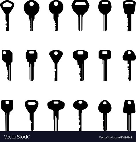 Set Keys Royalty Free Vector Image Vectorstock