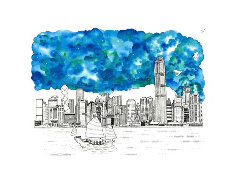 Hong Kong Skyline Art Print | Hong Kong Wall Art - The Quiet Place Art