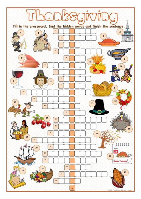 Printable Thanksgiving Puzzles For Adults Printable Crossword Puzzles