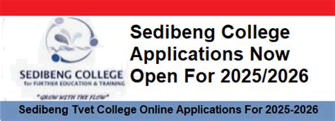 Sedibeng Tvet College Online Application 2025 2026 Apply Online