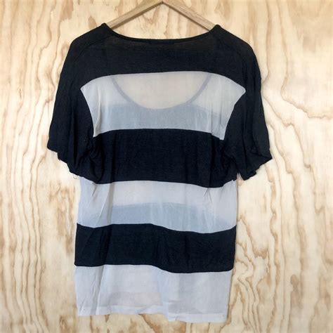 Brandy Melville Gray And Nude Striped Depop