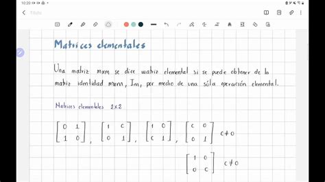 Matrices Elementales Youtube