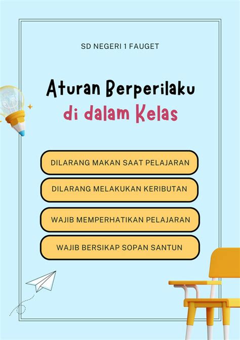 Gratis Contoh Poster Peraturan Kelas Keren Canva