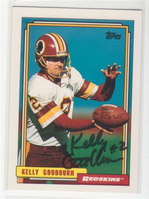 Kelly Goodburn Washington Redskins 1992 Topps 151 Emporia St