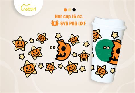 Pumpkin Star Hot Cup 16oz Svg Crabsiri