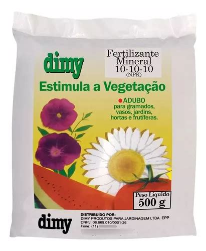 Fertilizante Adubo Mineral Misto 10 10 10 Npk Dimy 500g MercadoLivre