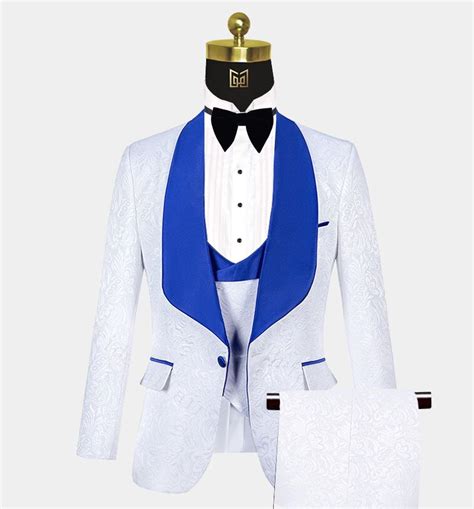 White And Blue Tuxedo Suit Gentlemans Guru Blue Suit Men Royal