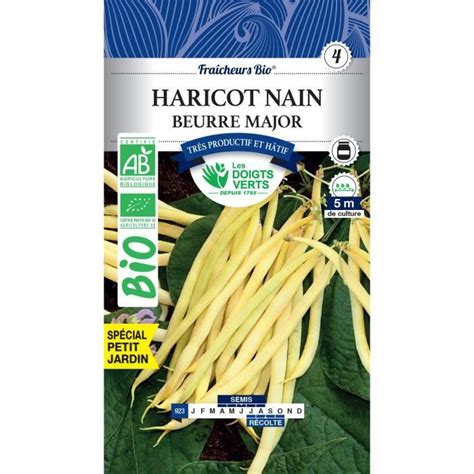 Graines Haricot Beurre Major BIO Les Doigts Verts 100g Cdiscount