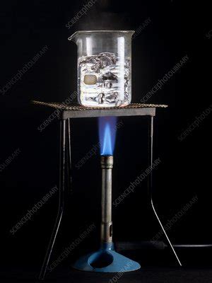 Boiling Water With A Bunsen Burner Stock Image C Science