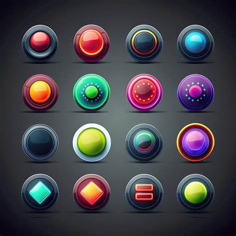 Diseño de botón de juego redondo interfaz generada por ai icono web