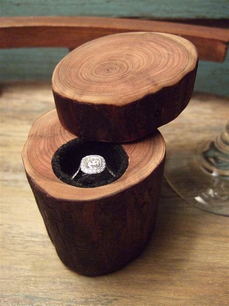 Diy Wedding Engagement Ring Box Made Out Of A Tree Branch Photos Huffpost