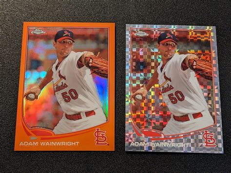 2013 Topps Chrome Orange Refractor 43 Adam Wainwright For Sale