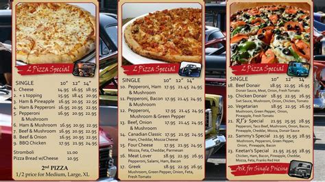 Menu at Rj's Diner & Pizzeria, Grimshaw