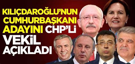 CHP li vekil Kemal Kılıçdaroğlu nun cumhurbaşkanı adayını açıkladı