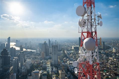 Premium Photo Telecommunication Tower With 5G Cellular Network