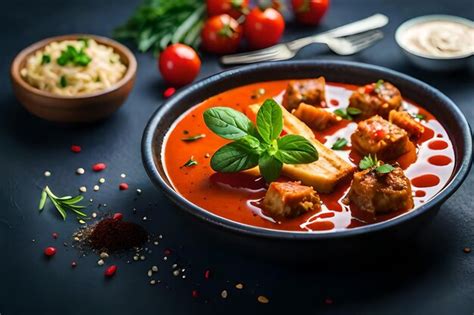 Un Plato De Comida Con Arroz Y Verduras Foto Premium