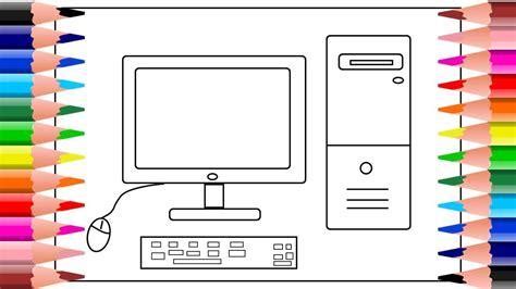 Cómo dibujar Un Computador Paso a Paso Muy Fácil 2024 Dibuja Fácil