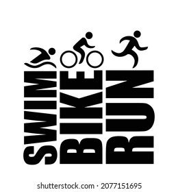 Swim Bike Run Triathlon Vector Illustration Stock Vector (Royalty Free ...