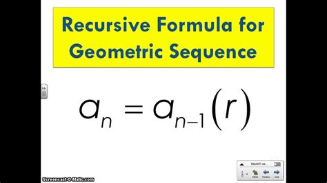 Recursive Formula Worksheet