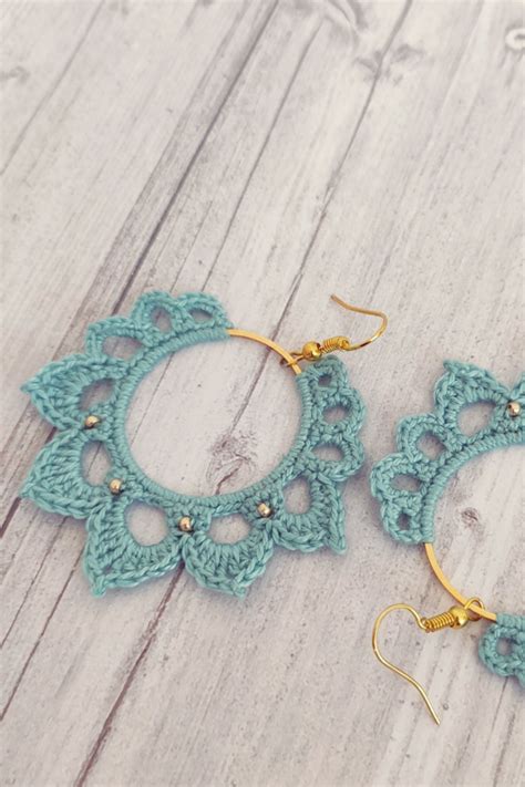 9 Crochet Lotus Earring Pattern Flower Earrings Pattern PDF Tutorial