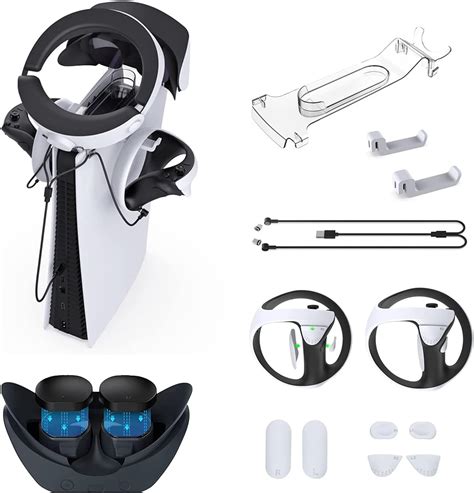 Amazon.com: TGDPLUE PSVR2 Stand Accessories Set with PSVR 2 Lens Protector Cover,Dual Controller ...