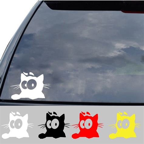 Jual Stiker Lucu Kaca Body Mobil Cutting Sticker Kucing Lucu Ngintip