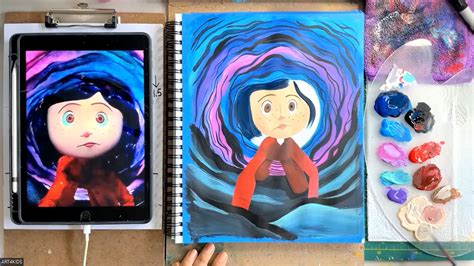 Como Dibujar Y Pintar A Coraline Y La Puerta Secreta Paso A Paso Art4kids