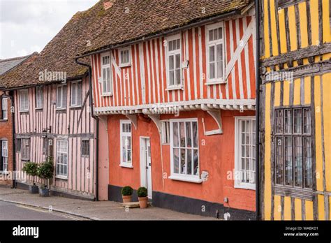 The picturesque medieval village of Lavenham, Suffolk, England, UK ...