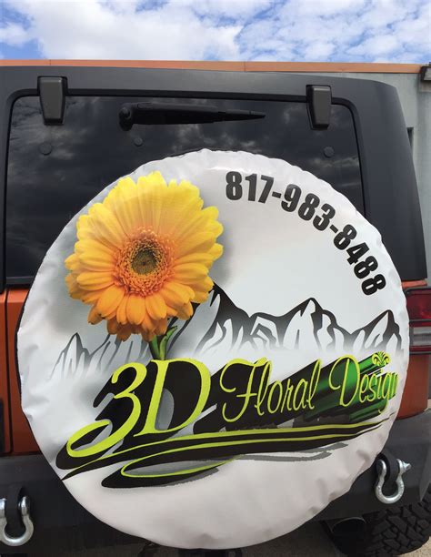 Custom Spare Tire Cover For 3d Floral Design Custom Spare Tire Covers