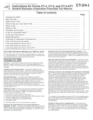 Fillable Online Form CT 3 4 I 2002 Instructions For Forms CT 4 CT 3