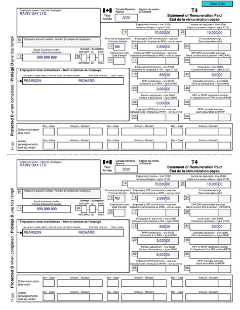 T4 Statement Of Remuneration Paid Fillable Form Printable Forms Free