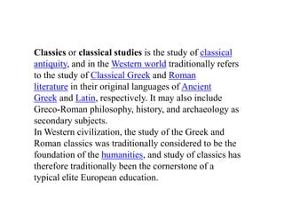 Classical and classic literature | PPT | Free Download