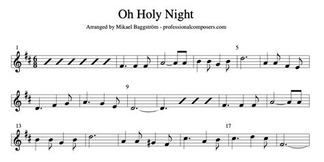 Oh Holy Night – Sheet Music (Free Printable) – Professional Composers