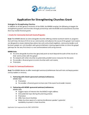 Fillable Online Strengthening Ministry Grant Application Worksheet Fax