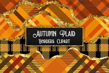 Autumn Plaid Borders Clipart By PinkPearly Design TPT