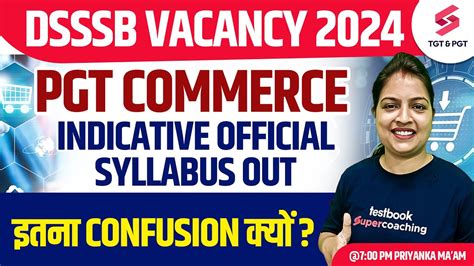 DSSSB PGT Commerce Indicative Official Syllabus Out DSSSB PGT