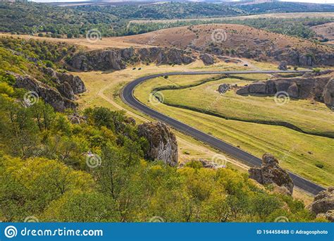 Aerial View Over Dobrogei Gorges Road And Rock Landscape Amazing