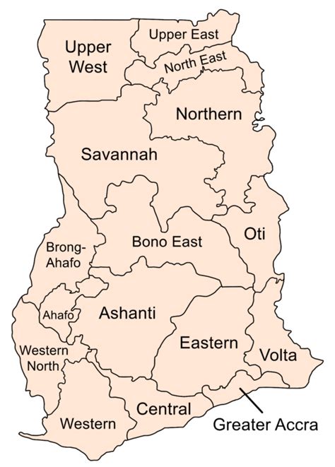 Ghana Map Of Regions My Maps