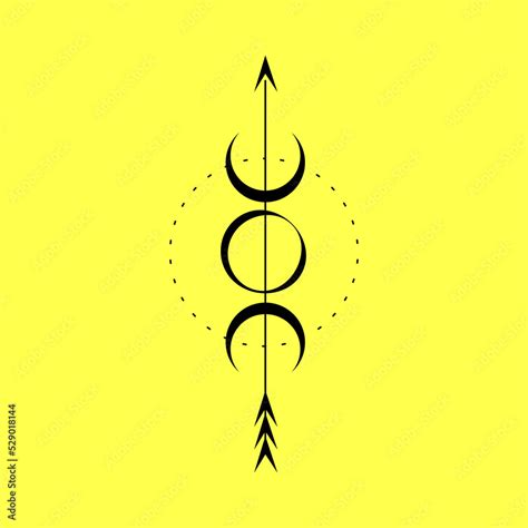 triple moon goddess hand or back tattoo vector art Stock Vector | Adobe ...