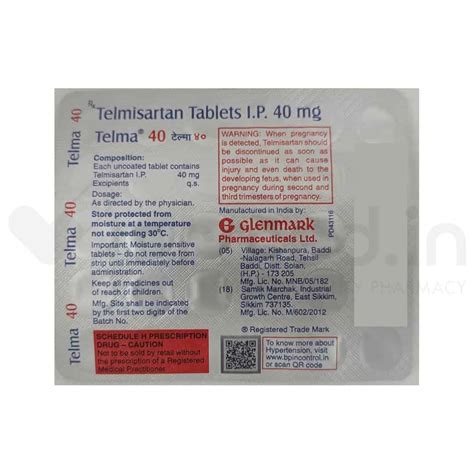 Buy Telma 40mg Tablet Online Uses Price Dosage Instructions Side Effects Mrmed