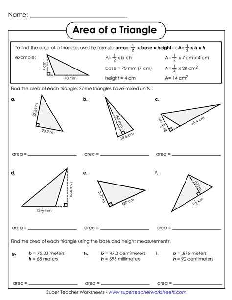 Area Of Triangles Worksheet Pdf – E Street Light