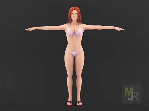 Paquete de ropa de niña bikini Modelo D max unitypackage dae fbx obj Free D