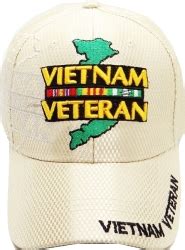 Quang Tri Vietnam Veteran Proudly Served Mens Cap White Adjustable