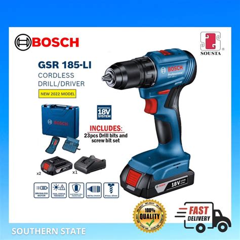 BOSCH GSR 185-LI Cordless Drill 18v BRUSHLESS / Driver GSR 185LI ...